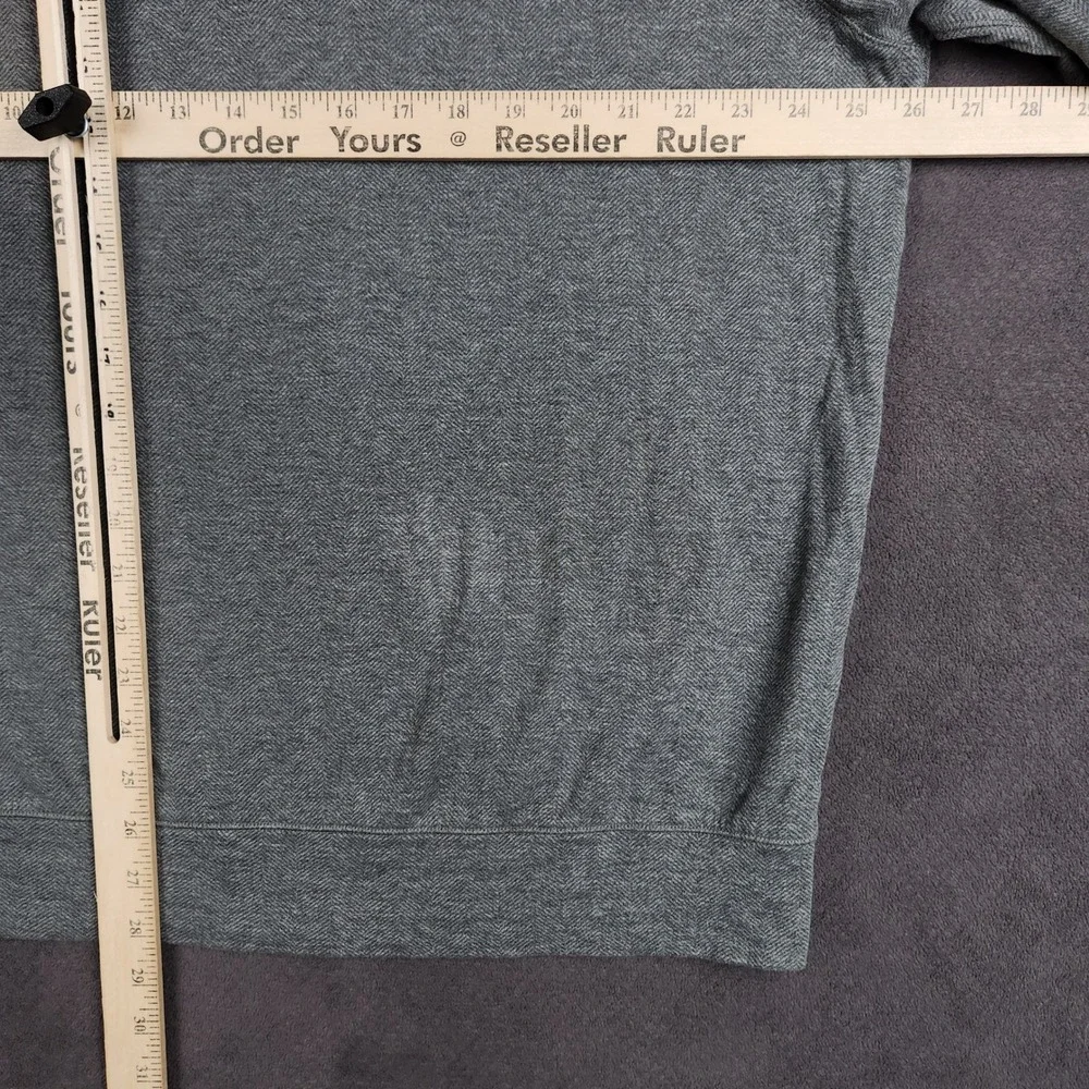 Polo Ralph Lauren Luxury Jersey 1/4 Zip Pullover Mens XL Gray Herringbone